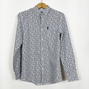 Ben Sherman Men’s Blue Micro‎ Floral Print Button Down Shirt Size Large